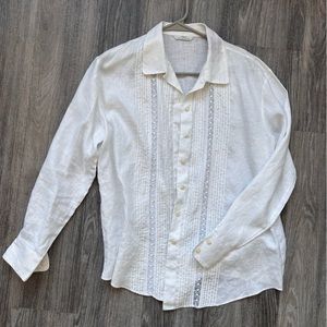 Vintage white linen button up